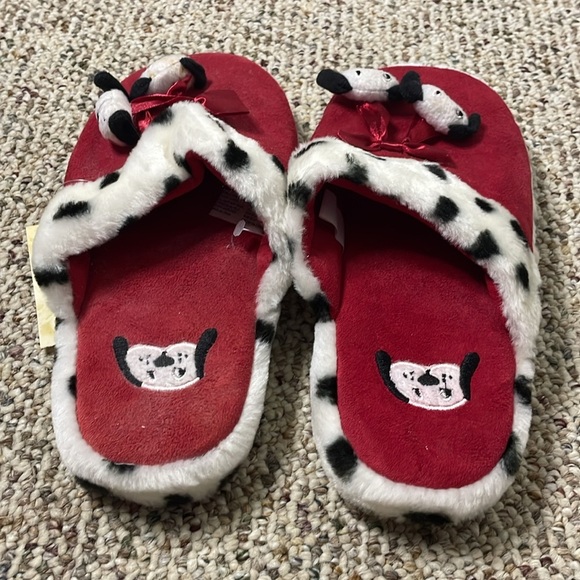 Red Dalmatian Slippers with Plush Accents. Size 9-10 NWT - Picture 5 of 6